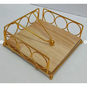 Distributeur de mouchoirs en acier inoxydable géométrique de dernière génération, design admirable, porte-serviettes en fil métallique doré rose pour la décoration de la maison - Product Image 6