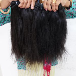 100% extensions de cheveux humains indiens vierges bruts non traités cheveux humains naturels Machine double trame - Product Image 6