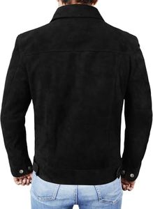 แจ็คเก็ตหนังแท้แฟชั่นผู้ชาย แจ็คเก็ตหนังกันลมคุณภาพสูง แจ็คเก็ตหนังกลับ สไตล์สตรีทแวร์ - Product Image 5