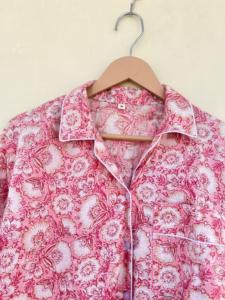 ชุดนอนลำลองสุดหรูแบบเรียบลื่นพิมพ์ลายดอกไม้ผ้าฝ้ายสำหรับ100% ฤดูใบไม้ผลิฤดูร้อนฤดูใบไม้ร่วงฤดูหนาว - Product Image 2