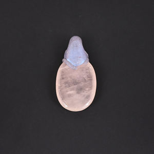 Collar con Colgante de Piedra Preciosa Ovalada de Cuarzo Rosa, Joyería Hecha a Mano, Piedras Talladas, Regalo para Ella - Product Image 3