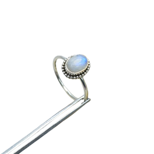 Rainbow Moonstone 925 เงินสเตอร์ลิงแหวนรูปไข่เครื่องประดับHandmade DesignerแหวนมิถุนายนBirthstoneของขวัญวันเกิด - Product Image 1