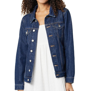 Classique Denim Femmes Vestes Manches Longues Chaudes Produit Personnalisé et Bonne Qualité Court Denim Varsity Veste - Product Image 1