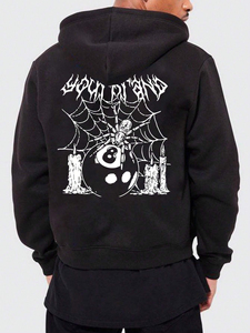 Sudadera con capucha informal con estampado de araña y letras para hombre, ropa de calle, Jersey, sudadera de lana suave, Top con capucha para Otoño e Invierno - Product Image 2