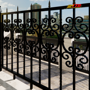 Barandilla de balcón de hierro decorativa hecha en Vietnam con diseño moderno de alta gama y acabado forjado a mano para uso en exteriores - Product Image 5