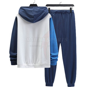 Ensemble de survêtement d'hiver pour homme, conçu sur mesure, respirant, 100 % coton, style hip-hop, 2-en-1, avec sweat à capuche et pantalon légers, couleur unie, OEM - Product Image 2