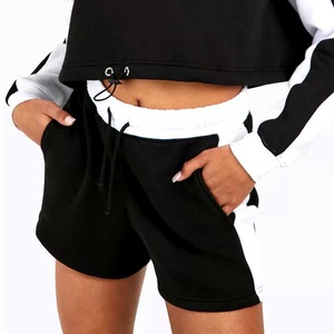 Haute qualité 100% coton femmes décontracté 2 pièces ensemble court automne personnalisé en gros grande taille au-dessus du genou longueur vêtements - Product Image 6