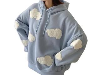 Sweat à capuche personnalisé à pull-over délavé à l'acide costumes de jogging brodés et sweat à capuche pour femmes ensemble - Product Image 1