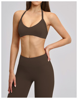 Soutien-gorge de sport brossé style européen et américain pour femme, haut de yoga dos nu, vêtement de sport de fitness et de course ultra-élastique