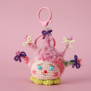 Llavero de ganchillo para bolso, muñeca divertida de peluche, colgantes de ganchillo de hilo esponjoso, set de llaveros de punto de dibujos animados para regalos - Product Image 5