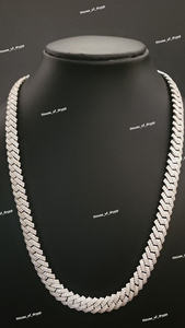 Collar de Cadena Cubana con Diamantes de Imitación VVS, Estilo Hip Hop, Plata 925 - Product Image 2