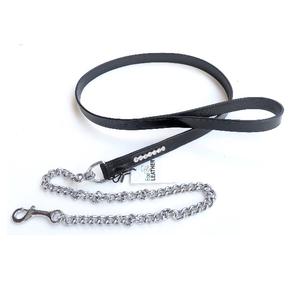 Laisse de spectacle équestre de qualité supérieure en cuir souple avec chaîne robuste et élégante décoration en strass - Product Image 1