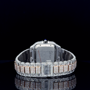 Caja cuadrada de acero inoxidable para hombre de lujo Cuarzo ETA 41mm Esfera analógica Pantalla de números romanos Botón de cierre oculto Reloj - Product Image 4