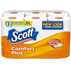 Mejor Precio para Papel Higiénico Desechable Scott-ComfortPlus de Pulpa de Madera Virgen, 12 Rollos Dobles, Seguro para Fosas Sépticas, 1 Capa, para Venta al por Mayor - Product Image 1