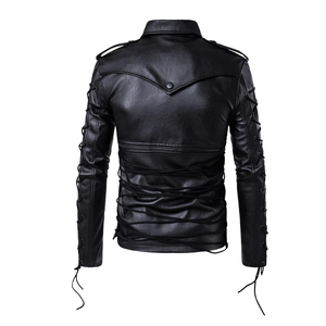 Chaqueta de Cuero Genuino para Hombre, Estilo Motero, Piel de Vacuno Real, con Logotipo Personalizado, Abrigo de Invierno, Tallas Grandes, Resistente al Viento, con Cierre, Venta al Por Mayor - Product Image 2