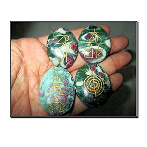 Usui reiki ทับทิม kyanite กับ Usui reiki ชุดสัญลักษณ์ชุดหินธรรมชาติรักษาอัญมณีคริสตัล - Product Image 5