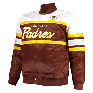 Top Custom Team Name Satin Bomber Jacket Personalizar Letterman Jacket para hombres White Pro Standard TITLISTS - Product Image 6