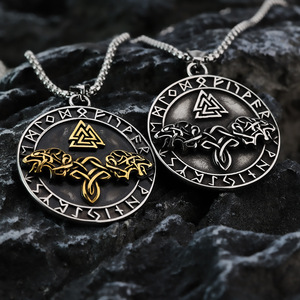 Yunnique Vintage Viking Triangle Logo Necklace Men's <b>Retro</b> Tibetan Silver Geometric Pendant Non-Fading Fashion Power <b>Gift</b> - Product Image 1