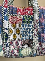 Sac de voyage matelassé multicolore en patchwork, fermeture éclair, grande capacité, écologique, léger, fabriqué en Inde
