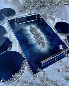 TABLE Plateau de service en résine époxy fait à la main Essentiels de cuisine uniques pour la maison Restaurant Hôtel Service décoratif - Product Image 5