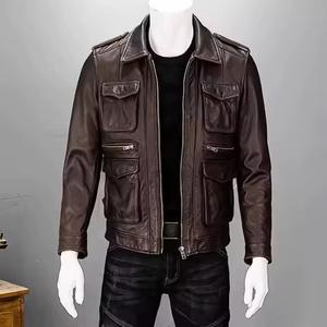 Veste bomber pour homme de haute qualité, logo personnalisé OEM, design tendance, printemps, dernière tendance, cuir véritable écologique, imperméable, respirant - Product Image 5