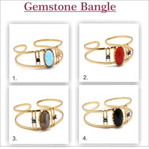 Brazalete de tres piedras preciosas de Topacio Azul, joyería, brazalete de iolita chapado en oro, conjunto de puntas, pulsera de piedras preciosas pequeñas cuadradas - Product Image 2