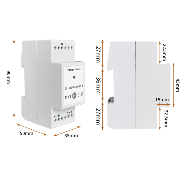 OWON Smart Power Clamp Meter Din Rail Tuya Wifi 750amp Smart Energy Meter for Home Energy Management System