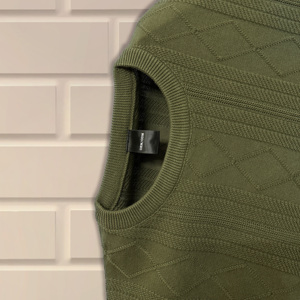 Men's Oversized Drop <b>Shoulder</b> Cotton Knitted T-Shirt with Solid Pattern Blank Design by Clothing Manufacturer - Product Image 2