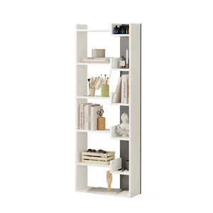ตู้หนังสือสีขาวแอนทราไซต์6ชั้นเฟอร์นิเจอร์ไม้สองสีทันสมัยแบบชาวยุโรปมีสไตล์ - Product Image 1