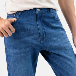 Pantalons en jean décontractés pour hommes à la mode Coupe ajustée Confortables Poids lourd Style vintage avec patchwork Options de taille plus Pantalons en jean - Product Image 3