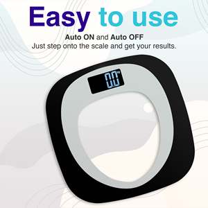 Báscula Digital Personal para Baño HOFFEN HO-29 OEM, 180 kg/396 lb, Tapa de Vidrio Templado, Cuatro Puntos de Apoyo, Funciona con Batería - Product Image 4
