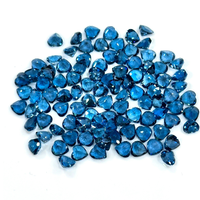 Topaze bleue de Londres naturelle de 5 mm en forme de cœur, pierre précieuse facettée pour la fabrication de bijoux, pierres de topaze bleue authentiques en vrac