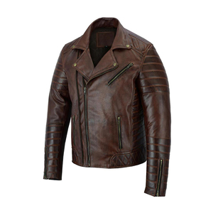 Chaqueta de cuero para hombre a precio razonable Producto de chaqueta de cuero de color sólido más vendido a la venta - Product Image 1