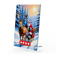 Cadeaux de Noël personnalisés en usine support de bureau pour notes de musique support de cadre photo acrylique sonore support d'enregistrement vocal support d'image debout