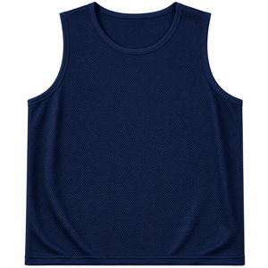Blue Mesh Sleeveless Vest Crew Neck Breathable Sport Jersey Unisex Adult Regular Fit Solid Color All Seasons <b>Training</b> Gear - Product Image 3