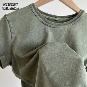 Custom Graphic Men's Vintage Distressed Acid Wash T-Shirt Oversized Silk Screen Printed Tees T-shirt for Men - Product Image 2