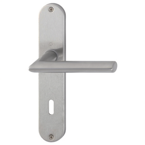 Stockholm E1140Z/302 Stainless Steel F69 OB 72 mm <b>Door</b> & Window Handles Long <b>Plate</b> Set with DIN Left/Right HOPPE - Product Image 3