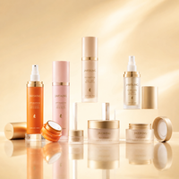 Bouteille en acrylique écologique avec bouchon à clapet supérieur et pompe pour ketchup, huile capillaire, shampoing pour animaux, lotion, soins de la peau