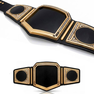Ceinture de championnat de lutte universelle en alliage de zinc avec plaques métalliques et sangle en cuir véritable, réplique personnalisée du titre de champion - Product Image 2