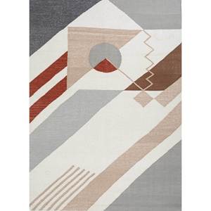 พรมขนสัตว์ทอมือลายเรขาคณิตสีงาช้าง ขนาด 9x12 ฟุต รูปทรงสี่เหลี่ยมผืนผ้า สำหรับห้องนั่งเล่นหรือห้องนอน รุ่น ADWP-13033 - Product Image 1