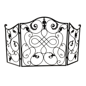 Fireplace Guard Silver Spark Guard for Baby Safe Living Room <b>Fire</b> Fence Cover with Decorative Scroll Design Spark <b>Fire</b> Screen - Product Image 5