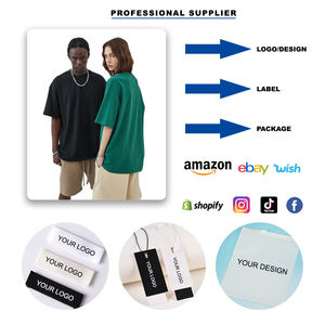 Venta al por mayor High Street Drop Shoulder Camisetas O cuello camiseta de gran tamaño 250GSM 100% algodón Boxy Fit medias mangas de alta calidad - Product Image 6