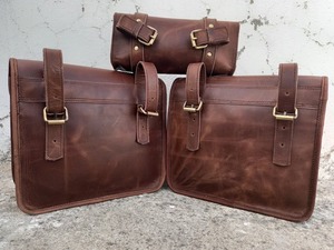 Bolsa de cuero para motocicleta, bolsa de cuero de búfalo - Product Image 5