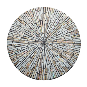 Mantel Individual Redondo de Concha Natural con Incrustaciones de MOP para Comedor, Bodas, Eventos, Decoración de Hogar Costero, Hecho en Vietnam - Product Image 1