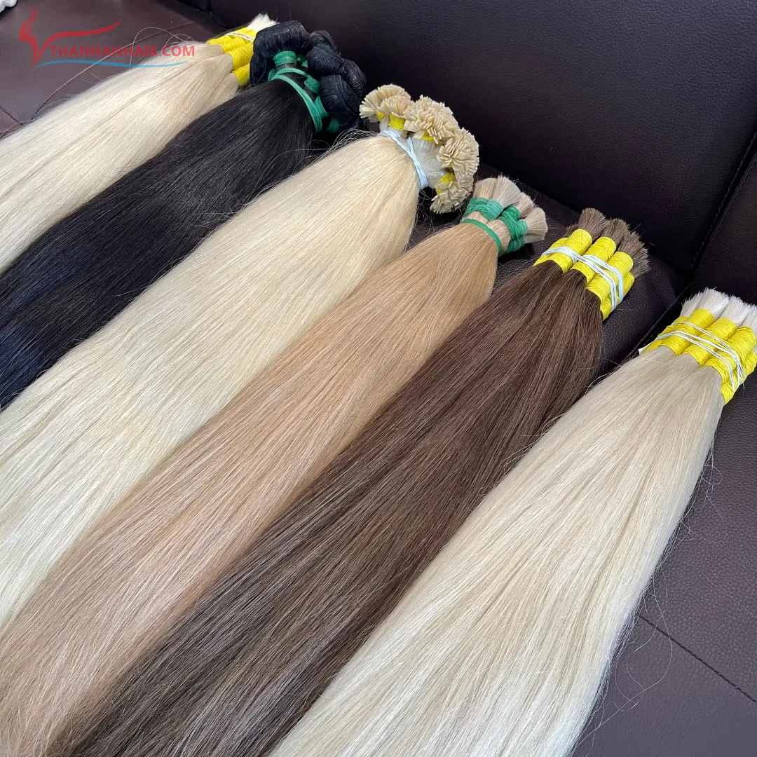 Silky Bulk Hair Extension Alta Qualidade Completa Eslavo Russo Cor 100% Raw Vietnamita Cabelo Humano Preço de Atacado