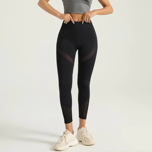 Mujeres nuevos pantalones de gimnasio de cintura alta patrón sólido estilo adulto Spandex Yoga Leggings malla Scrunch levantamiento de glúteos entrenamiento - Product Image 2