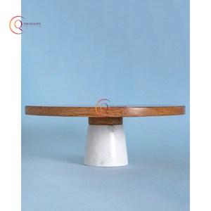 Recién llegado, soporte de pastel de mármol y madera de forma redonda para cocina, decoración de flores de calidad Premium para soporte de pastel de cena romántica - Product Image 6