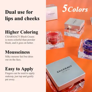 Groothandel Vrouwen Gezicht Make-Up Glitter Kleur Veranderende Perzik Roze Blush Lip En Wangcrème