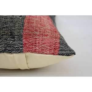 หมอนหนุนคอขนสัตว์สีแดงสไตล์วินเทจขนาด12x20นิ้วทันสมัยไม่ลื่นถอดออกได้เป็นมิตรกับสิ่งแวดล้อม - Product Image 4