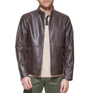 Meilleures ventes Veste d'hiver à col montant pour homme en cuir de vache coupe-vent et élégante-Vente en gros - Product Image 1